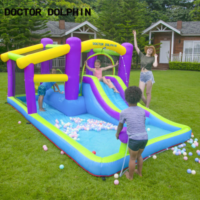 Children's Inflatable Castle Children's Inflatable Water-Spraying Slide Small Trampoline Trampoline Slide Combination