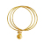 Simple Graceful Three Ring Bell Palace Bell Bracelet Female No Color Fading All-Match Gold Wristband Bracelet Bracelet