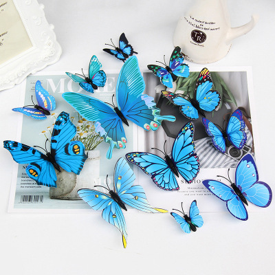 3D Three-Dimensional Butterfly Wall Sticker 12 Simulation Butterfly Creative Wall Stickers Children's Room Home Wall Decoration