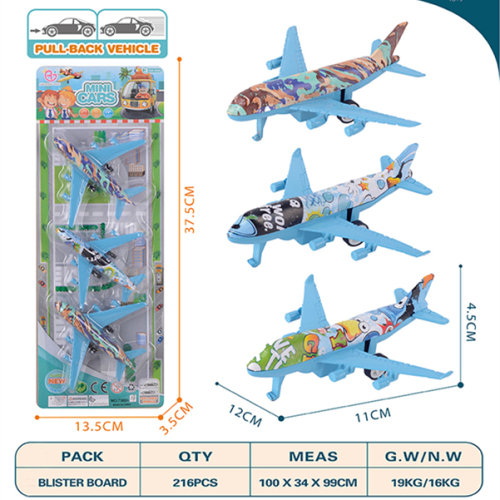 pull back airplane mini toy graffiti airplane stall wholesale hot sale kids gift children toy f45171