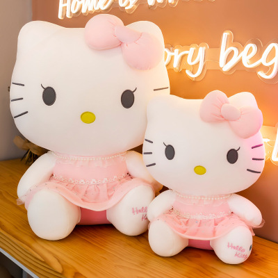 New Creative Hello Kitty Plush Toy Cat Doll Gauze Skirt Hello Kitty Doll Pillow For Girl Gift