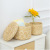 Yijia Straw Handmade Straw Woven Storage Basket Gift Snack Storage Box Desktop Sundries with Lid round Storage Basket