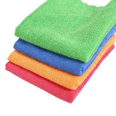 Household Kitchen Double-Sided and Water-Absorbing Rag Lint-Free Oil-Free Dish Towel Solid Color Dishcloth Cleaning Towel Wholesale