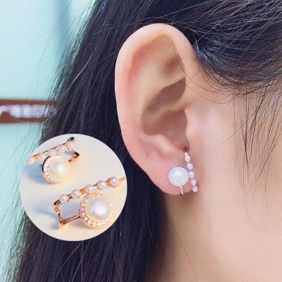 925 Silver Classic Style Pearl Small and Simple Vintage Hong Kong Style Net Red Temperament Earrings 2021 New