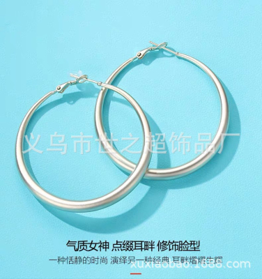European and American Famous Fashion Trendy Grace Frosted Ear Ring Sub-Color Earrings