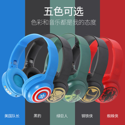 Headset Bluetooth Headset Marvel Wireless Bluetooth Headset Hulk Captain America Black Panther Spider-Man Iron Man