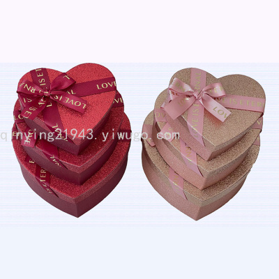 Glitter Paper Love Set Gift Box Craft Gift Box Flowers Packing Box