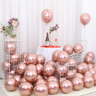 Factory Direct Sales 10-Inch 1.8G Metal Balloon Birthday Decoration Wedding Bedroom Background Wall Layout Chrome Color Balloon