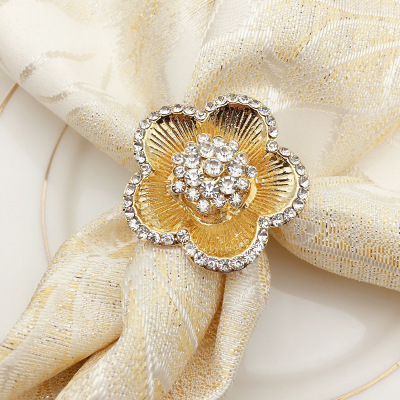 Hotel New Metal Plum Blossom Napkin Ring Napkin Ring Napkin Ring Model Room Napkin Ring Factory Wholesale