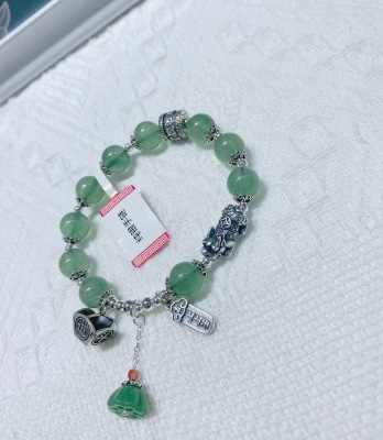 925 Silver Green Strawberry Quartz Bracelet Upper Sign Accessories Ins Special-Interest Design Bracelet Gift Elegant High Sense