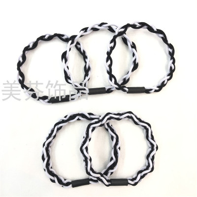 Black and White Classic Basic Exclusive for Cross-Border StyleHighlyElasticHairRopeTopCuftHairAccessoriesWholesale