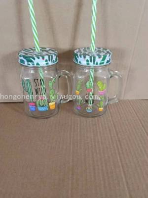 450ml Printing Mason Glass Spot Product Delivery Glass Bottle Glass Can Be Customized