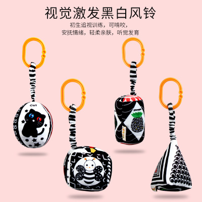 New Black and White Baby Car Hanging Toys Early Education Visual Stimulation Gaze following Black and White Pendant Baby Trolley Car Hanging