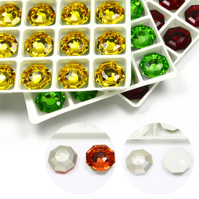 FactoryDirectSupplyV-BottomedRhinestone Octagonal Glass Drill Lighting Accessories Color DIY Ornament Decorative Diamond