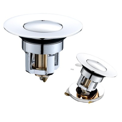Brass Anti-Blocking Bounce Core Wash Basin Drainer Washbasin Leakage Plug Push-Type Stainless Steel Accessories Drain Cover