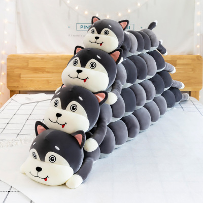 Cute Plush Toy Long Sleeping Pillow Husky Doll Two Ha Caterpillar Doll Children Doll Boys