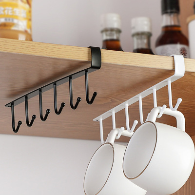 Yibiao Factory Wholesale Cabinet Lower Hook Home Storage Cabinet Wardrobe Iron Punch Free Rack Cup Holder