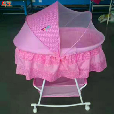 Small Shaker Newborn Children's Bed Cradle with Mosquito Net Comforter BB Bed with Roller Sleeping Basket Baby Bassinet