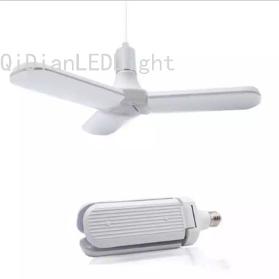LED Energy-Saving Lamp E27 Screw Highlight Three-Leaf Bulb Foldable Household Garage Three-Leaf LED Bulb
