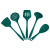 New Kitchenware Silicone Shovel Dark Green Kitchen Utensils Long Handle Silicone Spatula with Hook Soup Spoon Strainer Meal Spoon