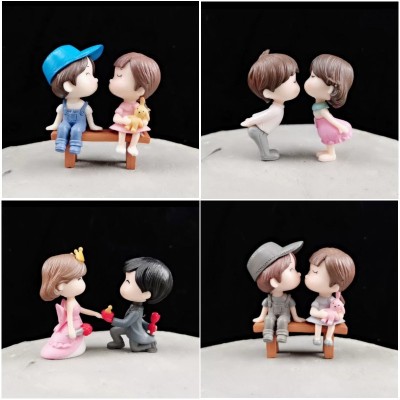 Valentine's Day Cake Doll Qixi Couple Kiss Decoration Love Proposal Mini Cake Card Bench Decoration