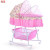 Small Shaker Newborn Children's Bed Cradle with Mosquito Net Comforter BB Bed with Roller Sleeping Basket Baby Bassinet