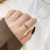 Simple Graceful Emerald Diamond-Embedded Open Ring Female Alluvial Gold Non-Fading All-Match Adjustable Ring Index Finger Ring