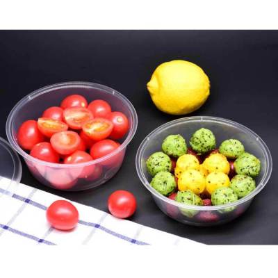 Round 750ml Disposable Transparent Plastic Take out Take Away Chopsticks Lunch Box Thickened Soup Bowl with Lid Frosted Blossom Wholesale