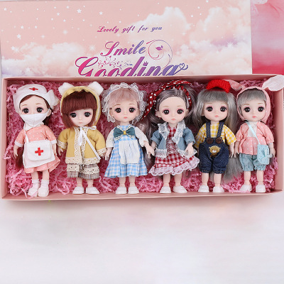 16cm New Machine Edge Doll 13-Section Movable Jointed Doll Cute Fashion Changing Set Baby Toy Gift Set