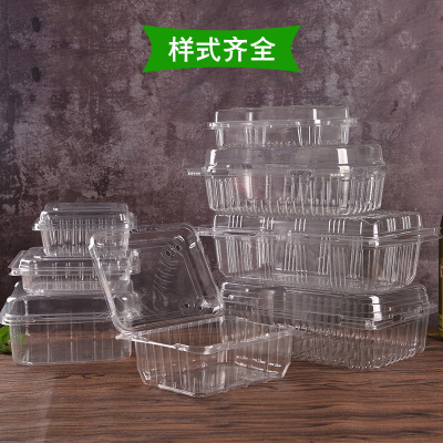 Disposable Fruit Container Transparent Plastic Box Covered Strawberry Box Vegetable Fruit Container Crisper to-Go Box Fruit and Vegetable Box