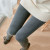 2021 Spring and Autumn High Waist Cotton Fleece-Lined Stirrup Leggings Dragon Fleece Outer Wear Body Stocking Micro Pressure Vertical Stripes Warm-Keeping Pants