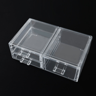 Drawer Jewelry Storage Box Three-Grid Cosmetic Accessories Skin Care Products Jewelry Desktop Finishing Storage Box