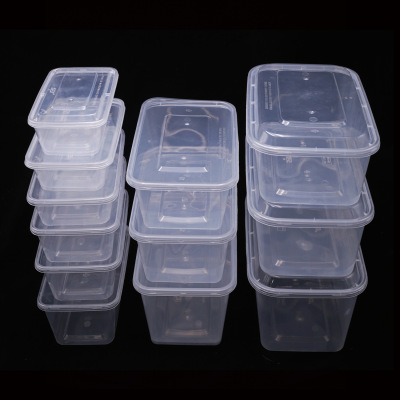 500/1000ml Disposable to-Go Box Disposable Plastic Box Fast Food Box Takeaway Transparent Lunch Box Lunch Box