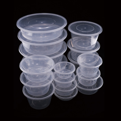 750/1000ml round Disposable to-Go Box Disposable Bowl Disposable Lunch Box Takeaway Soup Noodles Barrel Transparent Lunch Box