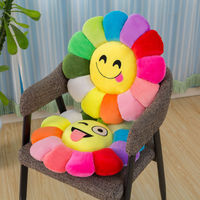 Cartoon Colorful Sun Flower Cushion Petal Plush Toy Stall Doll Creative Expression Lumbar Support Pillow Doll Pillow