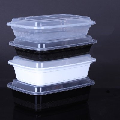 Free Shipping Rectangular Thickened American Disposable Lunch Box Plastic Take out Take Away Transparent Lunch Box Fast Food Bento Bowl