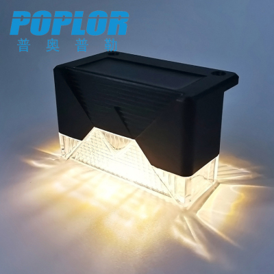 LED Solar Step Light Light Control Wall Lamp Garden Lamp Wall Lamp Outdoor Stair Light Fence Lamp ABS Waterproof