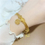 Sansheng Sanshi Lettering Alluvial Gold Bracelet Female No Color Fading Fu Character with Chinese Character Cai Pendant Imitation Gold Heritage Bracelet Bracelet