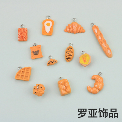 Resin Candy Toy Croissant Egg Tart Resin Candy Toy Accessories