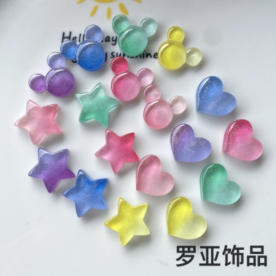 Resin Accessories Five-Pointed Star Love Gradient Color