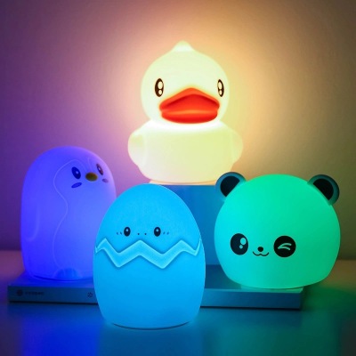 Rabbit Lamp Cartoon Cute Rabbit Silicone Lamp USB Charging Children Christmas Luminous Night Light Colorful Gradient Small Night Lamp