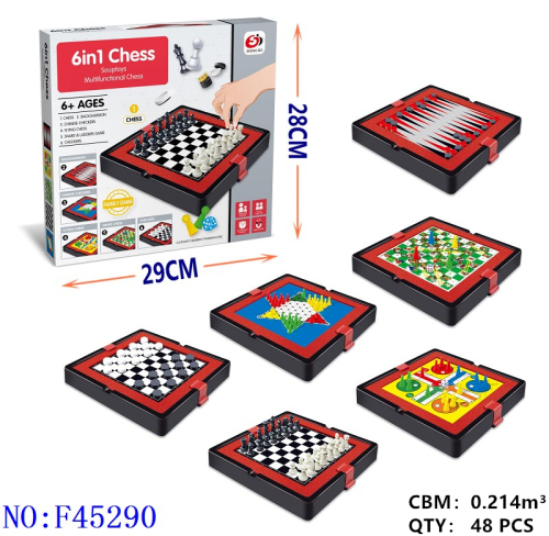 Six-in-One Chessboard stationery Educational Toys English Packaging Family Indoor Game Entertainment Game F45290