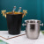 KTV Ice Bucket Utensils Decorative Foreign Wine Stainless Steel Ice Wine Bucket Nordic Mini Size with Lid Hotel Western Restaurant