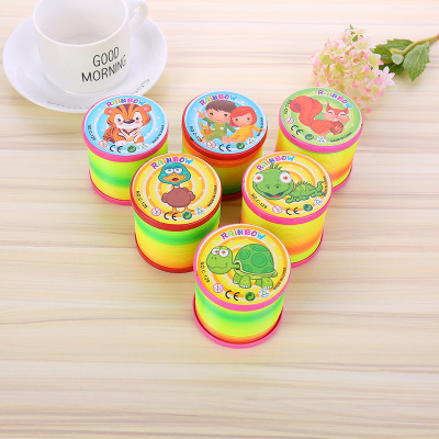 129.119 Rainbow Spring, Jenga Elastic Force Circle Plastic Spring Coil Stair Climbing Rainbow Spring