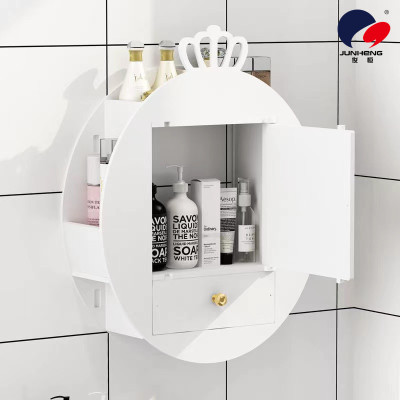 Internet Celebrity Bathroom Mirror Cabinet Bathroom Mirror Punch-Free Toilet Bathroom Bathroom Bathroom Washstand with Shelf Wall-Mounted