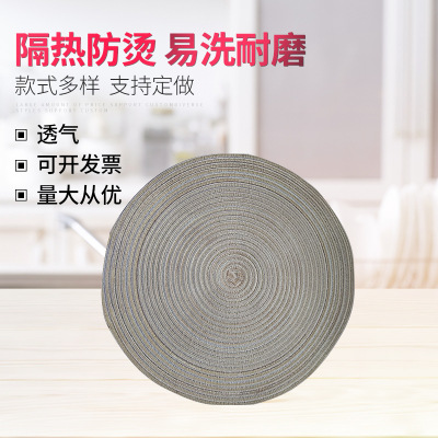 Factory Supply Cotton Linen Woven Placemat Non-Slip Heatproof Solid Color Placemat Factory Supply Woven Placemat Customized