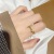 Simple White Love Heart Bow Tie Alluvial Gold Ring Female No Color Fading Opening Adjustable Index Finger Rings