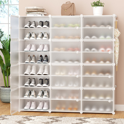 DIY Simple Shoe Cabinet Household Dustproof Storage Plastic Assembled Shoe Rack Multi-Layer Dormitory Removable Storage Cabinet