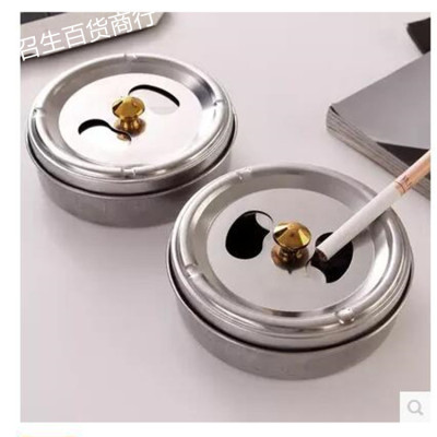 Wholesale 10cm Magnetic Stainless Steel Ash Tray Screw Cap Ashtray One Yuan Two Yuan Supply