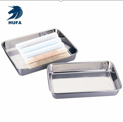 Factory Direct Sales Stainless Steel Towel Plate Non-Magnetic Multi-Purpose Rectangular Plate Tray Square Plate Steaming Plate Hotel